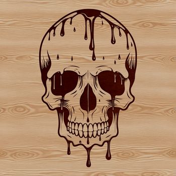 A detailed SVG design of a dripping skull icon, ideal for gothic-themed Halloween decorations.