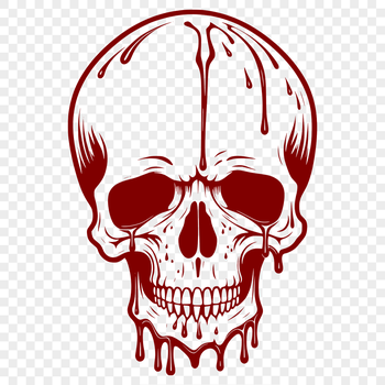 A detailed, gothic-inspired skull design with dripping effects.