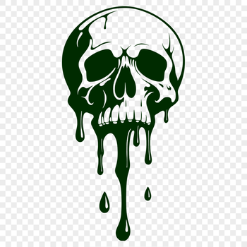 A dripping skull design in vector format, suitable for various digital and print uses.