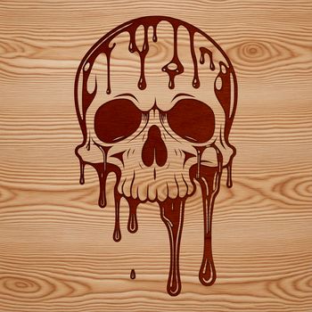 A stylized illustration of a skull with dripping effect, suitable for Halloween decorations.