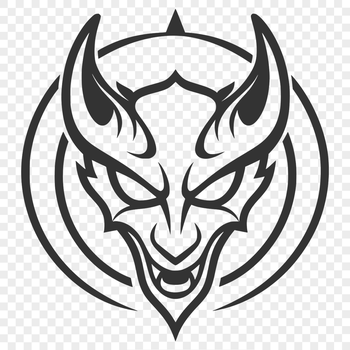 A demonic figure with horns and a pitchfork, suitable as clip art for Halloween designs or illustrations.