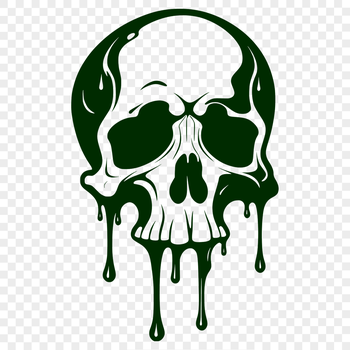 A digital illustration of a skull with dripping blood, suitable for Halloween decorations or designs.