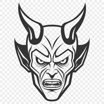 A stylized illustration of the devil, suitable for vector design projects.