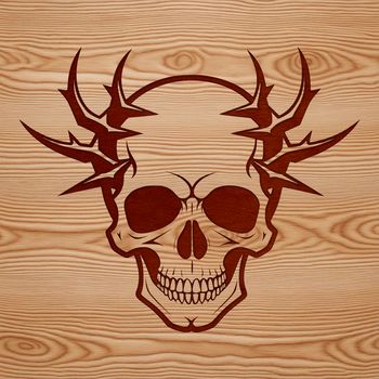 A decorative Gothic-style skull illustration suitable for various graphic design projects.