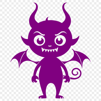 Illustrative SVG design featuring a stylized devil character suitable for Halloween decorations or craft projects.