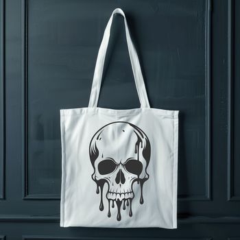 A detailed illustration of a skull with dripping liquid, suitable for vector design and cutting machine projects.