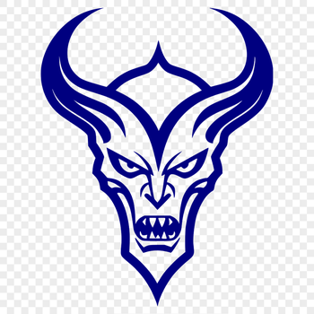 Illustrative depiction of the devil in a Halloween-inspired design.