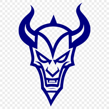 A devilish character with horns and wings, suitable for Halloween decorations or designs.