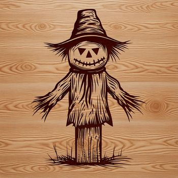 A stylized illustration of a witch standing in front of a haunted house, surrounded by autumnal foliage and eerie lighting.