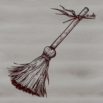 A witch's broom stick illustration in vector format, perfect for cutting machine designs.