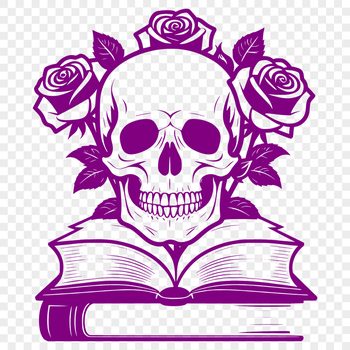 A stylized Gothic-style skull with intricate details and ornaments.