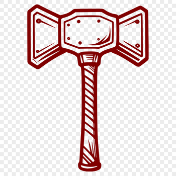 A detailed illustration of a hammer tool with a simple design, suitable for vector art and commercial use.