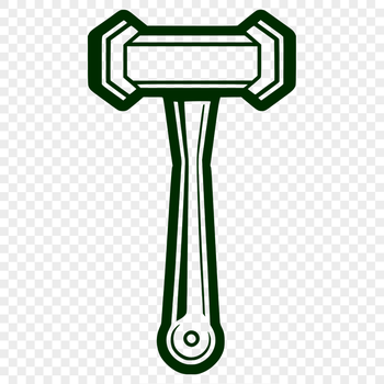 Vector illustration of a hammer tool with detailed design elements.