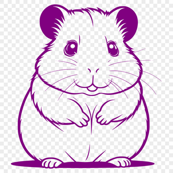 A cute hamster sitting on a wheel, designed as a vector graphic.