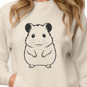 A cute, furry hamster in a cage environment, perfect as a vector graphic for crafting or design projects.