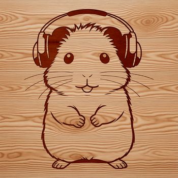 A colorful illustration of a happy hamster in a playful pose.