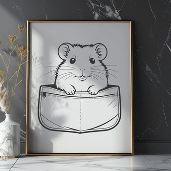 Detailed SVG graphic of a typical hamster, commonly found in homes and used for crafting and digital design projects.