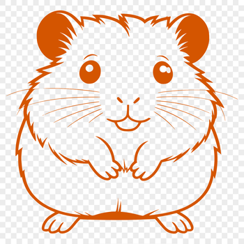 A high-quality digital illustration of a cute hamster in a simple design.