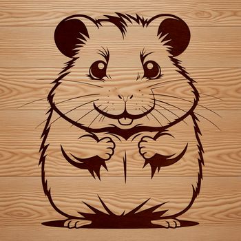 A simple line art design of a small furry animal, suitable for digital editing or cutting machine projects.