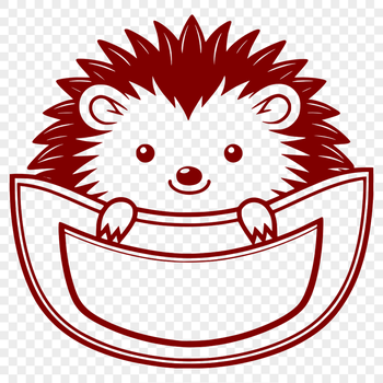 Hedgehog animal silhouette with intricate details suitable for vector design.