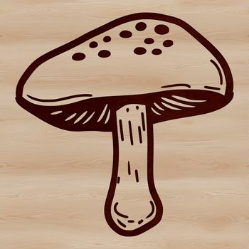 A simple line drawing of a mushroom, ideal for vector art and cutting machine designs.