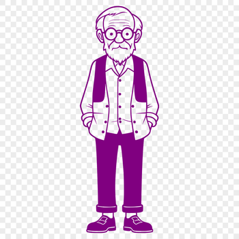 A simple illustration of a man in a neutral pose, suitable for vector graphics and cutting machine designs.