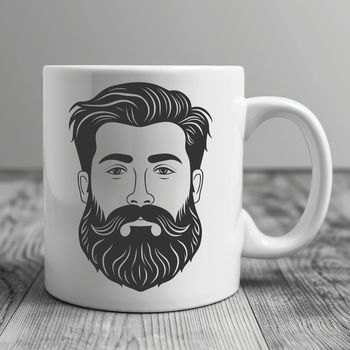 A digital illustration of a male figure with a beard, suitable for vector art and cutting machine designs.