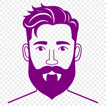 A vector illustration of a male figure with facial hair.