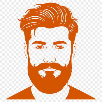 A simple line drawing of a man with a beard, suitable for vector art designs.