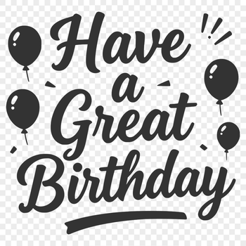 A simple vector illustration of a happy birthday message.