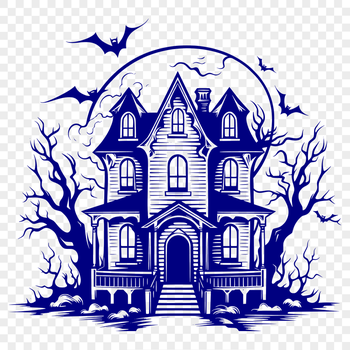 Haunted House SVG, PNG, PDF And DXF Files