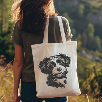 A vector illustration of a Havanese dog's head, suitable for printing or digital use.