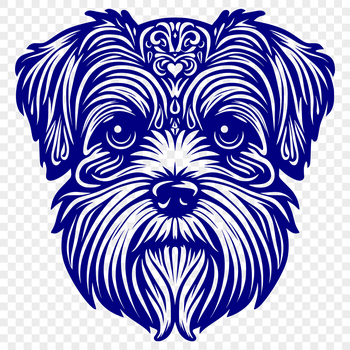 Close-up illustration of a Havanese dog's head, suitable for vector design and cutting machine templates.