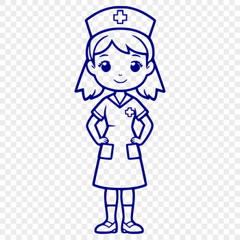 Female nurse wearing a uniform, representing the healthcare profession.