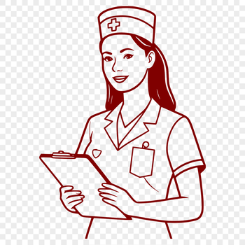 Female nurse silhouette in SVG format for digital design projects.