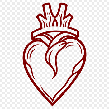 Sacred Heart symbol in vector format, suitable for use in designs and crafts.