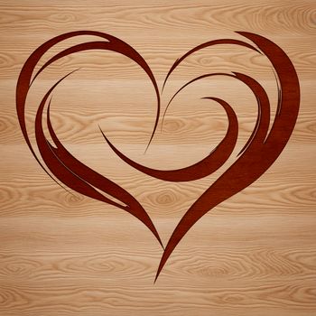 A simple geometric shape in the form of a stylized heart, suitable for digital designs and crafts.