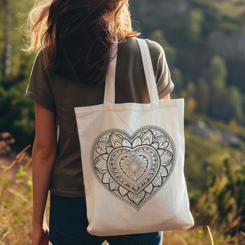 Geometric mandala design featuring a heart shape, suitable for vector art projects.