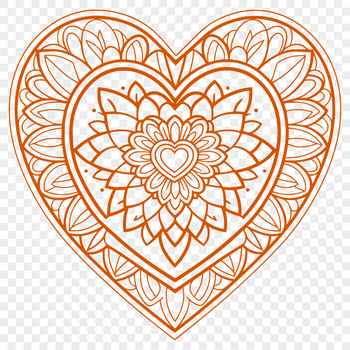 A colorful mandala design featuring a heart shape at its center, ideal for crafting and digital art.