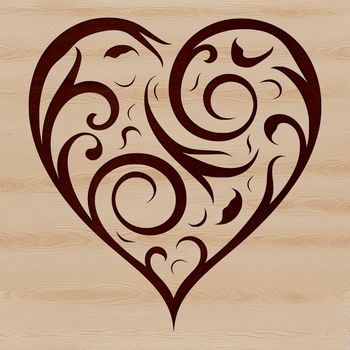 A detailed, ornate heart shape, suitable for various designs and crafts.