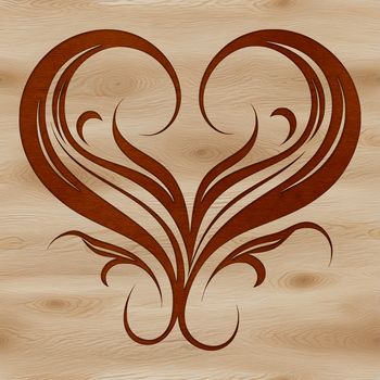 A stylized illustration of a heart shape with intricate details.
