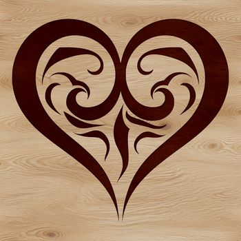 Ornate love heart icon in vector format.