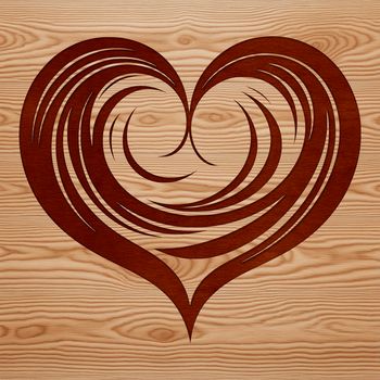 A stylized heart shape with ornate details suitable for vector art and design projects.