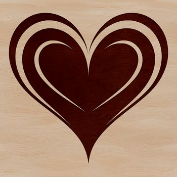 A stylized red heart shape with rounded edges.