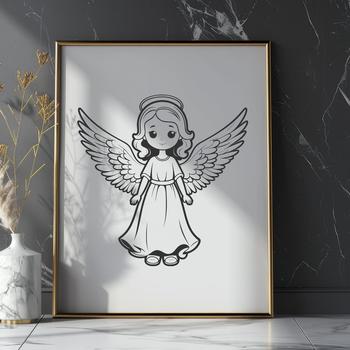 Angel clip art in vector format, suitable for graphic design and crafting projects.