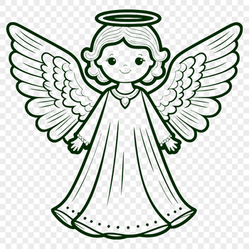 SVG illustration of a winged celestial being.