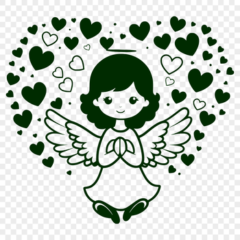 Angel clip art design in vector format, suitable for digital and physical crafts.