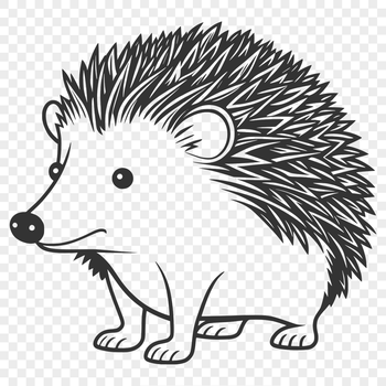 An illustration of a hedgehog's profile, featuring its distinctive spines and facial features.