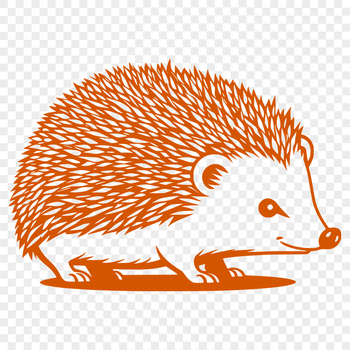An illustration of a small spiny hedgehog animal in vector format.