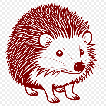 A close-up illustration of a hedgehog's face, suitable for digital and craft projects.